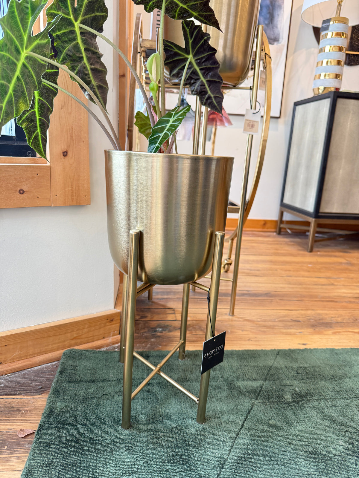 Small Gold Planter on Stand