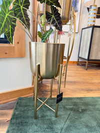 Small Gold Planter on Stand