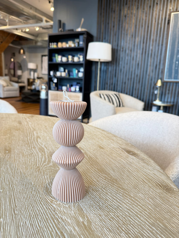 Tall Ribbed Pillar Candle