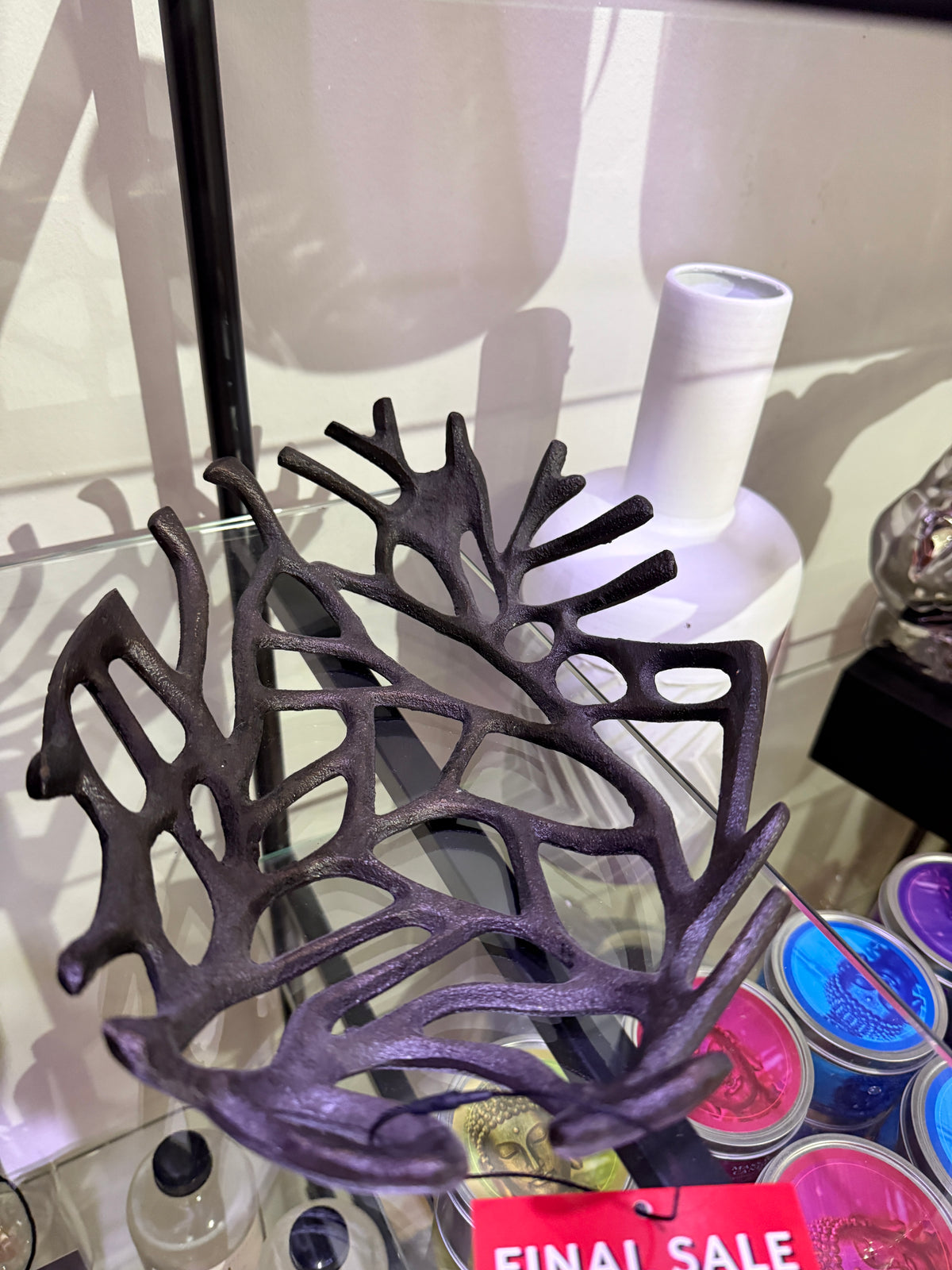 Black Metal Branch Decorative Bowl