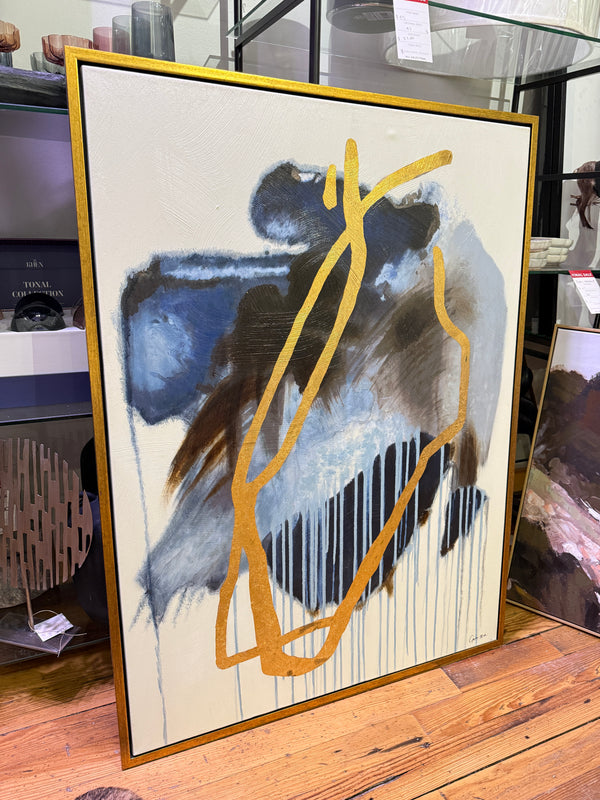 Blue And Gold Abstract Art