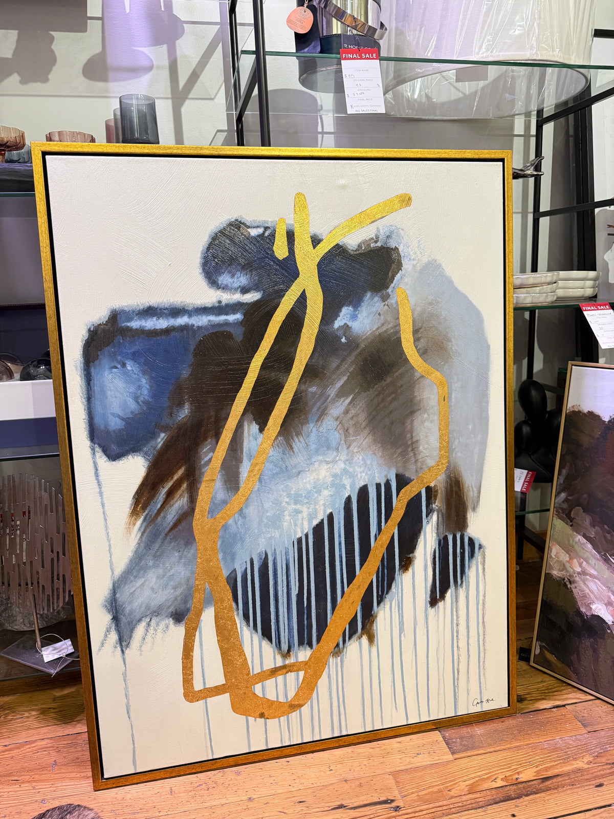 Blue And Gold Abstract Art