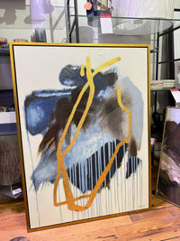 Blue And Gold Abstract Art