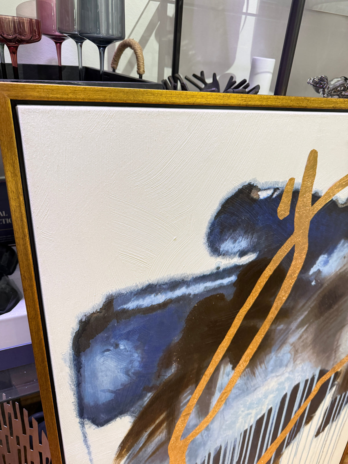 Blue And Gold Abstract Art