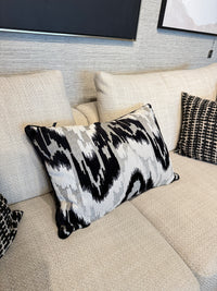 Black and White Ikat Throw Pillow