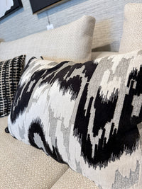 Black and White Ikat Throw Pillow