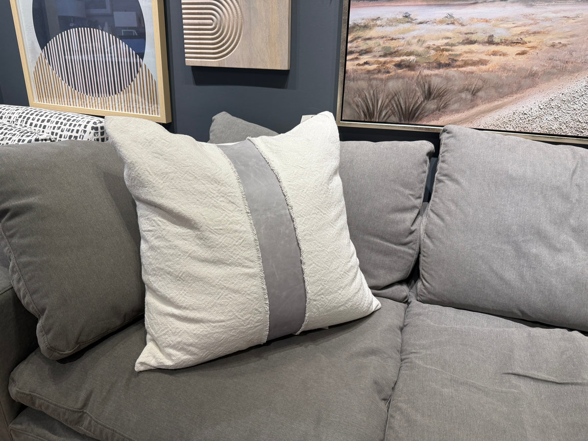 Ivory Blue Stripe Pillow