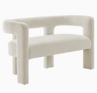 Kayla Boucle Upholstered Loveseat, Ivory