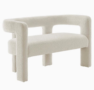 Kayla Boucle Upholstered Loveseat, Ivory