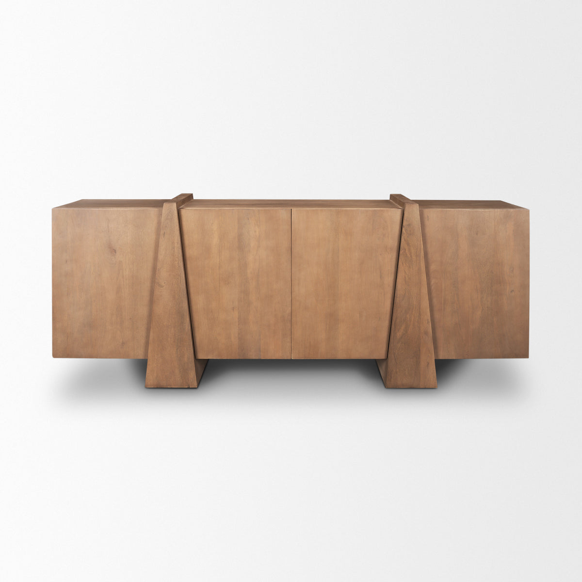 Eula Modern Wood 4-Door Sideboard - Light wood 