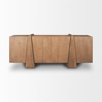 Eula Modern Wood 4-Door Sideboard - Light wood 