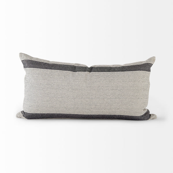 linear accent pillow - grey and beige stripes - home decor for sale 