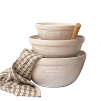 White Cottage Ceramic Mixing Bowls (Set Of 03)