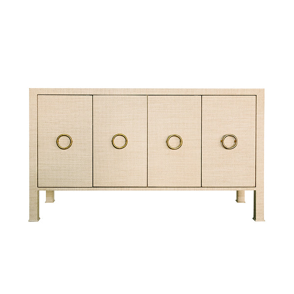 Auburn Grasscloth 4 Door Buffet