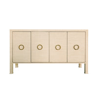 Auburn Grasscloth 4 Door Buffet