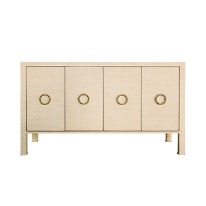 Auburn Grasscloth 4 Door Buffet