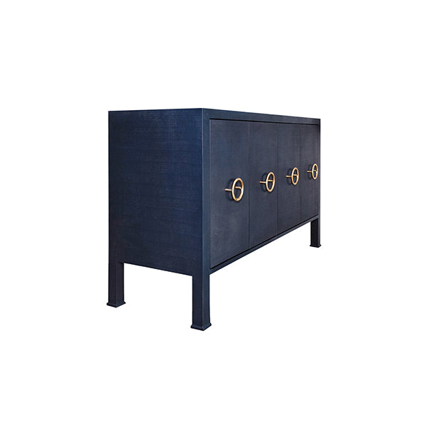 Auburn Grasscloth 4 Door Buffet