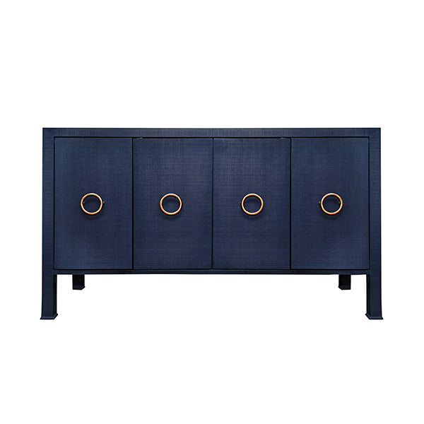 Auburn Grasscloth 4 Door Buffet