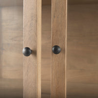 black metal door knobs on the Arelius display cabinet 