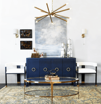 Auburn Grasscloth 4 Door Buffet