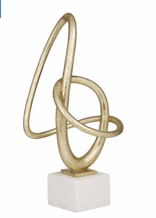Gold Polystone Abstract Swirl Decorative Sculpture
