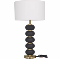 Black Metal Orbs Style Table Lamp