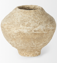 Ritu Small Beige Paper Mache Pot Vase