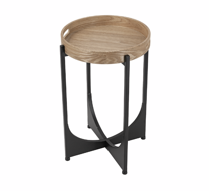 Wood top side table