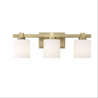 3 Light Vintage Brass Bathroom Vanity Light
