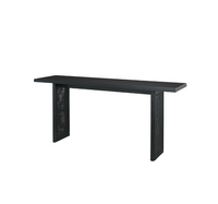 Grier 65" Black Wood w/ Black Cane Console Table