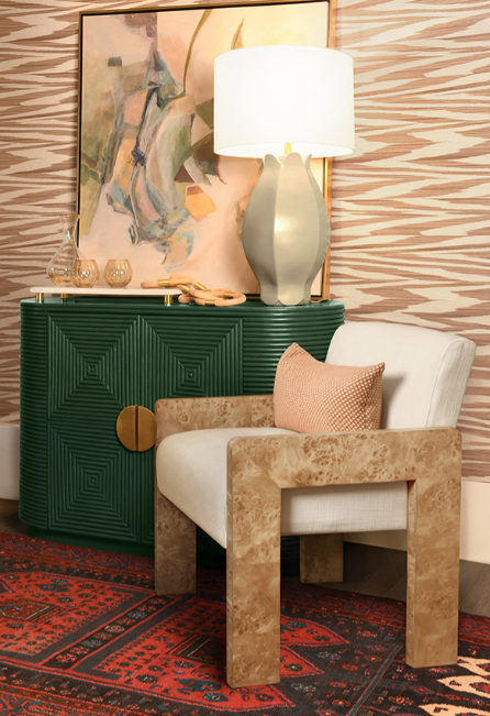 Forest Green Fluted Sideboard