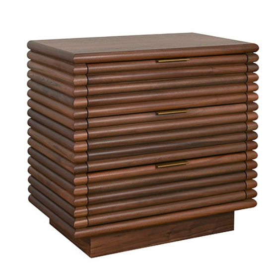 Rich Walnut Fluted Side Table