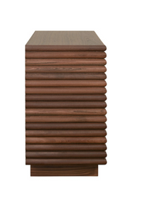 Rich Walnut Fluted Side Table