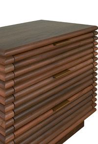 Rich Walnut Fluted Side Table