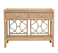 Tawny Beige Rattan Console Table