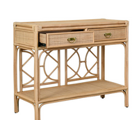Tawny Beige Rattan Console Table