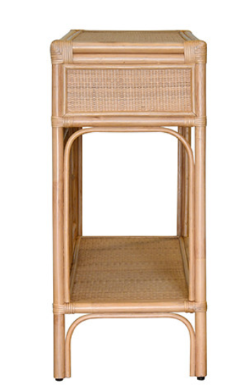 Tawny Beige Rattan Console Table