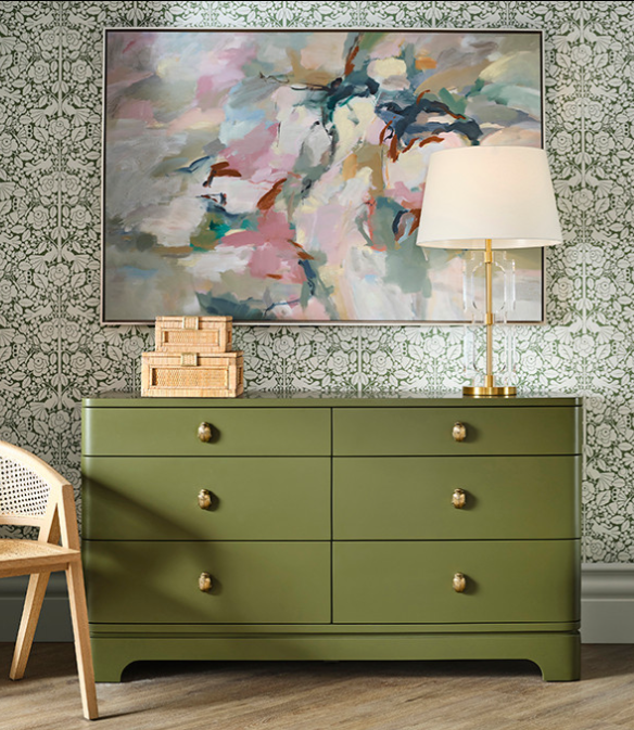 Light Pine & Gold Dresser