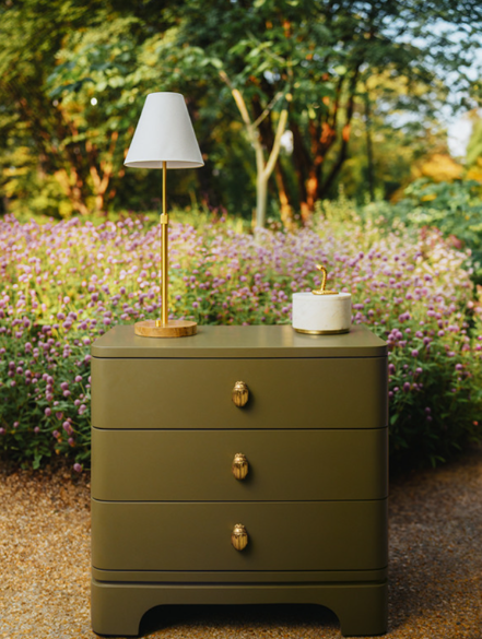 Light Pine & Gold End Table