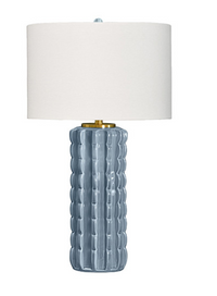 Elegant Blue Scalloped Table Lamp