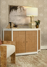 Geometric Rattan Cabinet