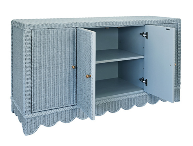 Scalloped Oceanic Blue Sideboard
