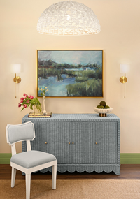 Scalloped Oceanic Blue Sideboard