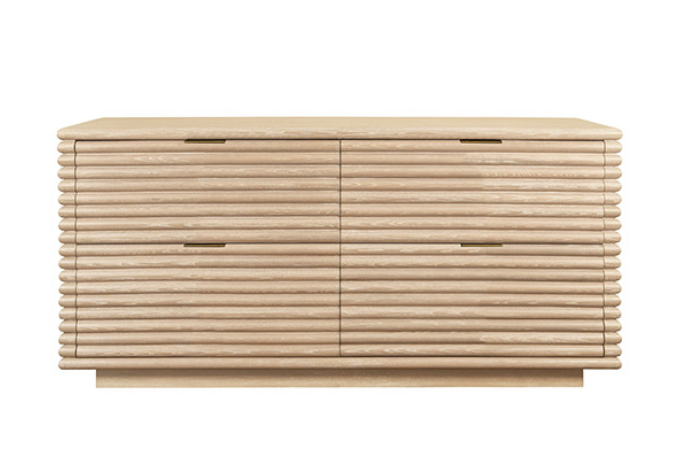 Soft Honey Brown Fluted Dresser