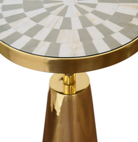 Seashell Marble & Gray Side Table