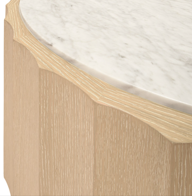 Fluted Brown & Seashell Marble Coffee Table