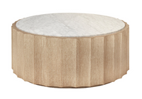 Fluted Brown & Seashell Marble Coffee Table