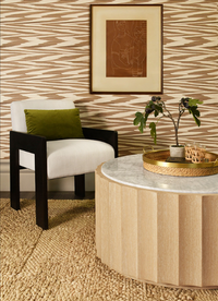 Fluted Brown & Seashell Marble Coffee Table