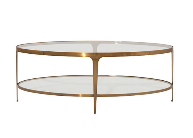 Shelby Glass & Gold Table