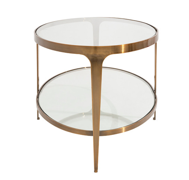 Shelby Glass & Gold Table